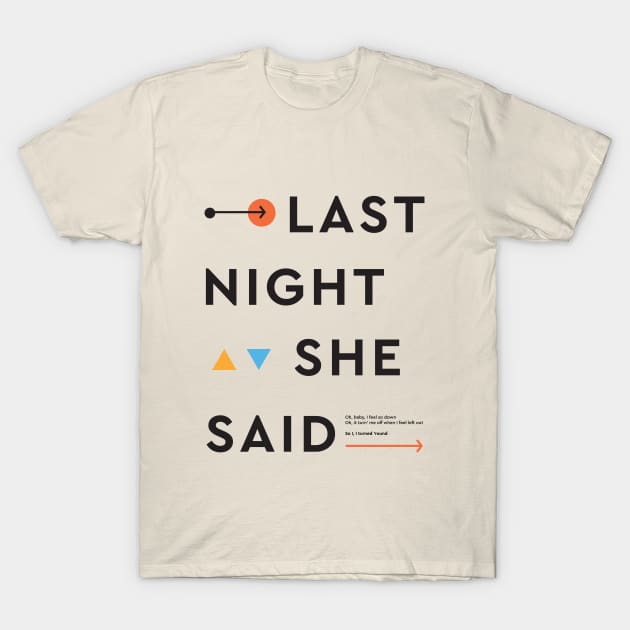 Last night she said - black T-Shirt by London Colin